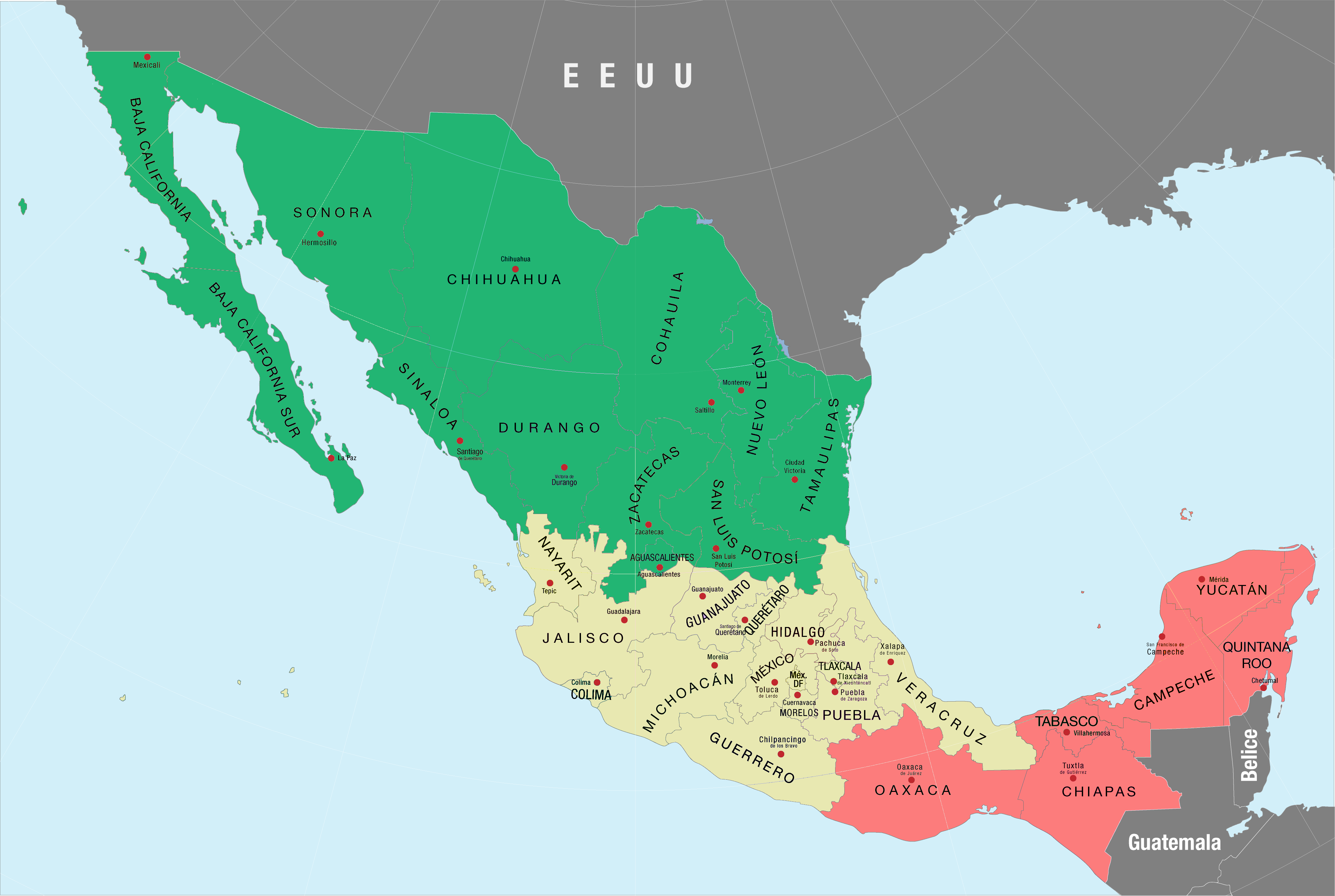 Map Of United States Mexico - United States Map